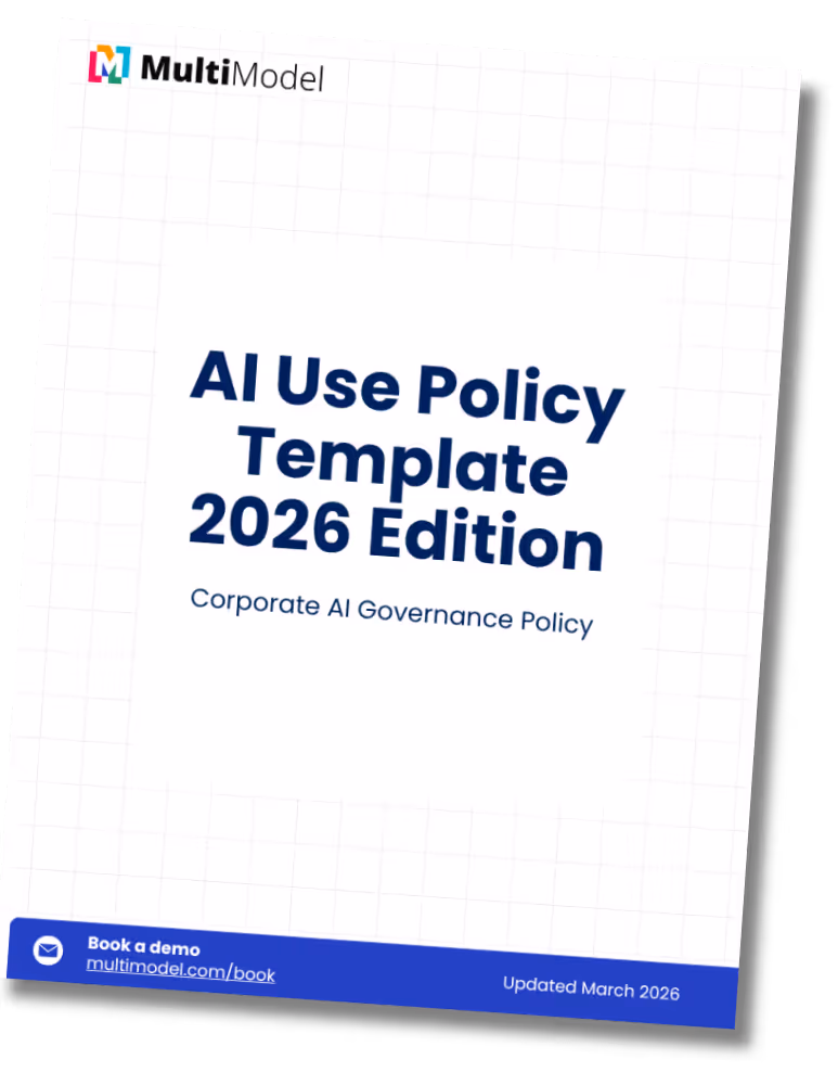 Cover of the MultiModel AI use policy template