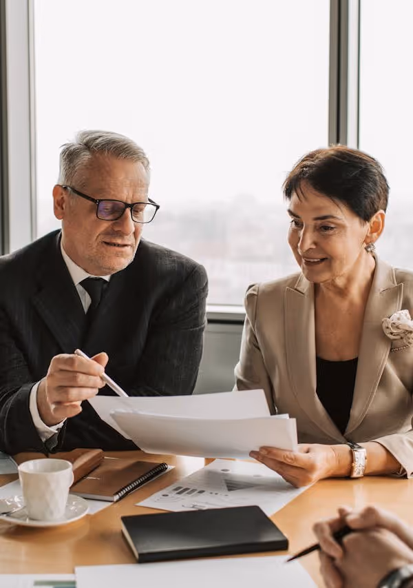 A financial advisor meeting with a client